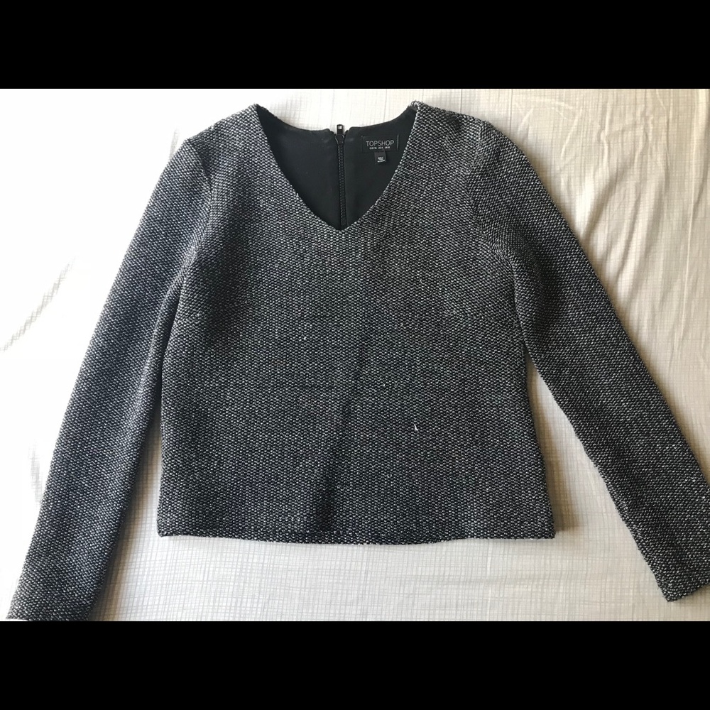 Topshop black and silver top